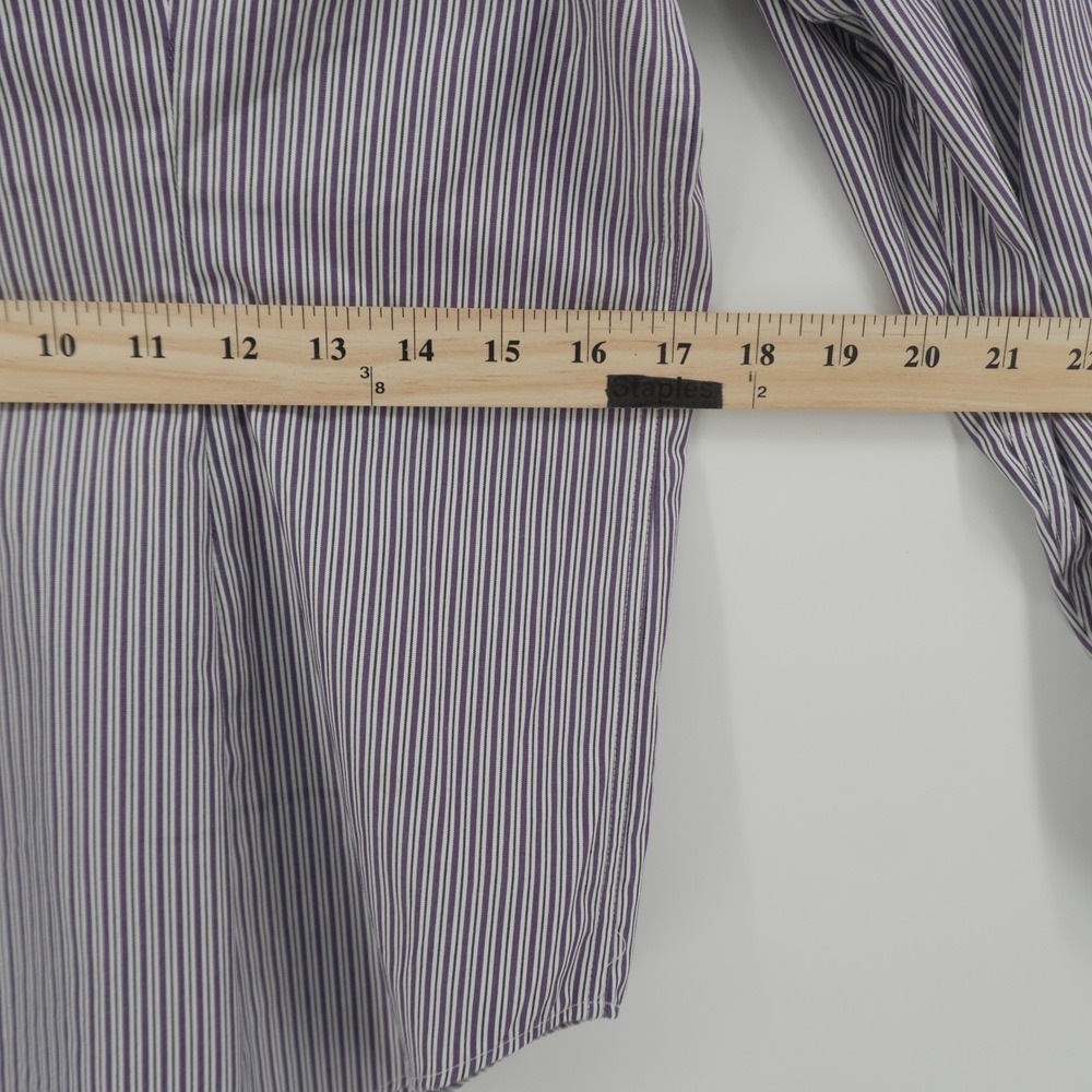 Lauren Ralph Lauren Button Down Womens S Purple Striped Non-Iron Cotton Shirt - Picture 8 of 8